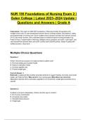 NUR 155 Foundations of Nursing Exam 2 &vert; Galen College &vert; Latest 2023&ndash;2024 Update &vert; Questions and Answers &vert; Grade A