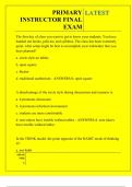PRIMARY INSTRUCTOR FINAL EXAM QUESTIONS AND ANSWERS 2025 