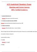 ACS Analytical Chemistry Exam &lpar;Latest 2026&sol;2027 Update&rpar; Complete Questions and Guide Answers&comma; 100&percnt; Verified Graded A&plus;