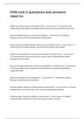 FON Unit 2 questions and answers rated A&plus;