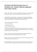 ATI Real Life RN Nursing Care of Children 4&period;0&colon; Cystic Fibrosis Inpatient Care fully solved