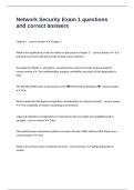 Network Security Exam 1 questions and correct answers 