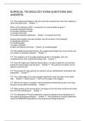 SURGICAL TECHNOLOGY EXAM QUESTIONS AND ANSWERS