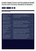 Leaders Safety Course and Occupational Health Course &lpar;LSC&rpar; U&period;S Army&colon; Questions & Solutions