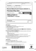 2025 Pearson Edexcel Level 1&sol;Level 2 GCSE &period; 1BH0&sol;01 Biblical Hebrew COMPONENT 1&colon; Language 2025 Pearson Edexcel Level 1&sol;Level 2 GCSE &period; 1BH0&sol;01 Biblical Hebrew COMPONENT 1&colon; Language