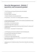 Security Management - Module 7 questions well answered graded