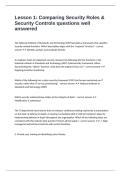 Lesson 1 Comparing Security Roles & Security Controls questions well answered