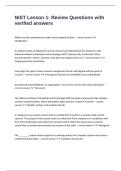NIST Lesson 1 Review Questions with verified answers