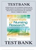 Test Bank for Essentials of Nursing Research&colon; Appraising Evidence for Nursing Practice&comma; 9th Edition &ndash; Denise Polit & Cheryl Beck