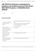 ARC RTE First Aid Exam A comprehensive questions and verified answers ACTUAL EXAM 2025 TEST&excl;&excl; Graded A&plus; &vert; 2025&vert;2026 EXAM UPDATE