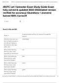 JROTC Let 1 Semester Exam Study Guide Exam fully solved & updated 2025-2026&lpar;latest version verified for accuracy&rpar; &lpar;Questions &plus; Answers&rpar; Solved 100&percnt; Correct&excl;&excl;