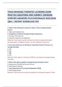 TEXAS MASSAGE THERAPIST LICENSING EXAM  PRACTICE QUESTIONS AND CORRECT ANSWERS  &lpar;VERIFIED ANSWERS&rpar; PLUS RATIONALES 2025&sol;2026  Q&A &vert; INSTANT DOWNLOAD PDF