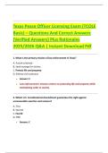 Texas Peace Officer Licensing Exam &lpar;TCOLE  Basic&rpar; &ndash; Questions And Correct Answers  &lpar;Verified Answers&rpar; Plus Rationales  2025&sol;2026 Q&A &vert; Instant Download Pdf 