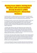 Nursing Issues &lpar;EAQ's&rpar; JG Orig Exam Questions with Correct Solutions Already Graded A&plus;&vert;&vert;100&percnt; Guaranteed Pass&excl;&excl;&excl;<<Brand New Version>>