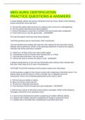 MED-SURG CERTIFICATION PRACTICE QUESTIONS & ANSWERS