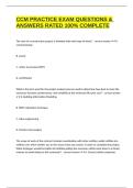 CCM PRACTICE EXAM QUESTIONS & ANSWERS RATED 100&percnt; COMPLETE