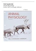 Test Bank For Animal Physiology 5th Edition by Richard W&period; Hill&comma; Margaret Anderson&period; All Chapters 1-30&period; Latest 2026