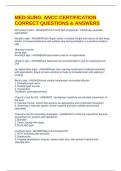 MED-SURG&period; ANCC CERTIFICATION CORRECT QUESTIONS & ANSWERS