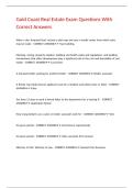 Gold Coast Real Estate Exam Questions With Correct Answers 