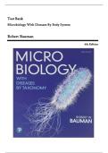 TEST BANK For Microbiology with Diseases by Taxonomy&comma; 6th Edition by Robert Bauman&period; Exam Questions with 100&percnt; Correct Answers&period; Latest 2026