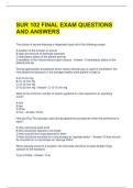SUR 102 FINAL EXAM QUESTIONS AND ANSWERS 