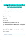 Lehninger Biochemistry Chapter 4 Exam 2026 Questions and Answers