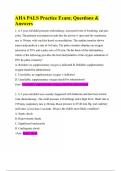 AHA PALS Practice Exam&semi; Questions & Ansswers&period;