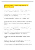 Police Sergeant Practice I Questions With Correct Answers