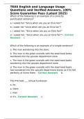 TEAS English and Language Usage Questions and Verified Answers&comma; 100- Score Guarantee Pass &lpar;Latest