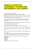 FHGEN 120 &vert; OBJECTIVE ASSESSMENT &vert; 122 QUESTIONS AND ANSWERS &vert; 100&percnt; CORRECT 