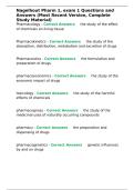 Nagelhout Pharm 1&comma; exam 1 Questions and Answers &lpar;Most Recent Version&comma; Complete Study Material&rpar;&period;