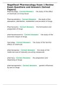 Nagelhout Pharmacology Exam 1 Review Exam Questions and Answers &lpar;Solved Papers&rpar;