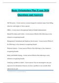 Basic Orientation Plus Exam 2026 Questions and Answers