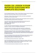 FHGEN 120&semi; LESSON 10 EXAM REPORTED QUESTIONS WITH COMPLETE SOLUTIONS 