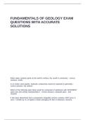 FUNDAMENTALS OF GEOLOGY EXAM QUESTIONS WITH ACCURATE SOLUTIONS