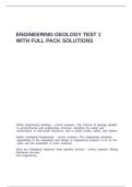 ENGINEERING GEOLOGY TEST 1 WITH FULL PACK SOLUTIONS