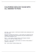 CALIFORNIA GEOLOGY EXAM WITH ALL NEEDED TO PASS