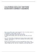 CALIFORNIA GEOLOGY MIDTERM EXAM WITH CORRECT ANSWERS