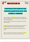 DYNATRACE PRO EXAM ACTUAL 2025&sol;2026 QUESTIONS AND 100&percnt; CORRECT ANSWERS