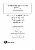Instructor’s Solutions Manual — College Algebra with Modeling and Visualization, 6th Edition — Gary K. Rockswold — ISBN 978-0134418049