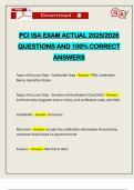 PCI ISA EXAM ACTUAL 2025&sol;2026 QUESTIONS AND 100&percnt; CORRECT ANSWERS
