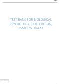 Test Bank for Biological Psychology 14th Edition by James Kalat&vert;&vert;ISBN&colon;9780357798126