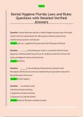 Dental Hygiene Florida Laws and Rules &ndash; Questions with Detailed Verified Answers