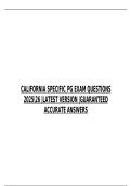CALIFORNIA SPECIFIC PG EXAM QUESTIONS 202526 &vert;LATEST VERSION &vert;GUARANTEED ACCURATE ANSWERS