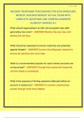INCIDENT RESPONSE PROCEDURES FOR DATA BREACHES NEWEST 2025&sol;2026 NEWEST ACTUAL EXAM WITH COMPLETE QUESTIONS AND VERIFIED ANSWERS &vert;ALREADY GRADED A&plus;&vert; 