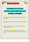 PCAB-AMO TEST ACTUAL 2025&sol;2026 QUESTIONS AND 100&percnt; CORRECT ANSWERS