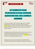 AP CHEMISTRY EXAM STUDYGUIDE ACTUAL 2025&sol;2026 QUESTIONS AND 100&percnt; CORRECT ANSWERS