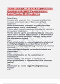 THERAPEUTIC INTERVENTIONS Exam Questions with 100&percnt; Correct Answers Latest Version 2025 Graded A&plus;