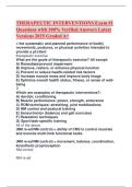 THERAPEUTIC INTERVENTIONS Exam &num;1 Questions with 100&percnt; Verified Answers Latest Versions 2025 Graded A&plus;