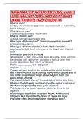 THERAPEUTIC INTERVENTIONS exam 2 Questions with 100&percnt; Verified Answers Latest Versions 2025 Graded A&plus;